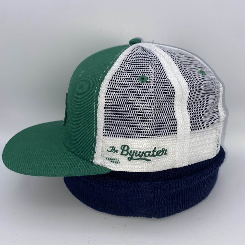 David Kinch's The Bywater Los Gatos Snapback Green & White Trucker Hat EUC - Picture 2 of 11